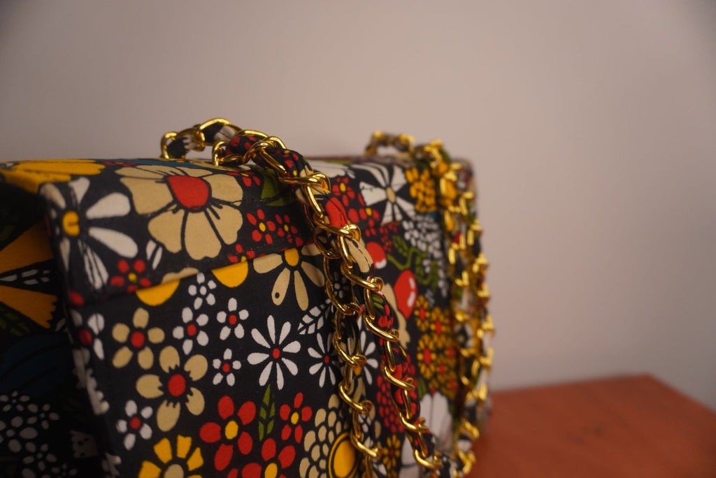 Ankara Floral Garden Tote Bag - Midnight Bloom