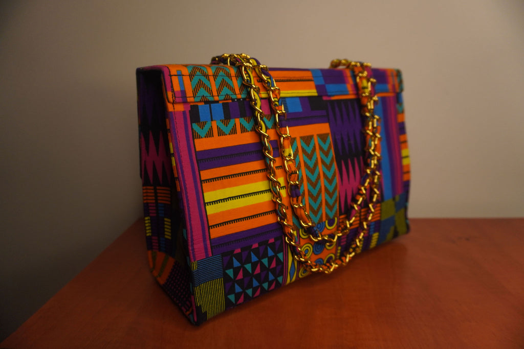 Ankara Electric Kente Tote Bag - Neon Fusion