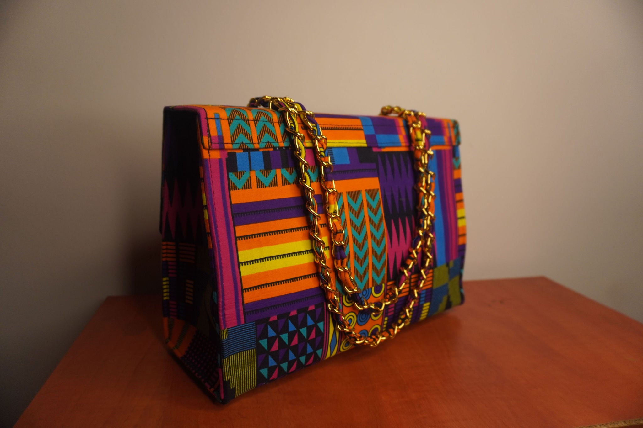 Ankara Electric Kente Tote Bag - Neon Fusion