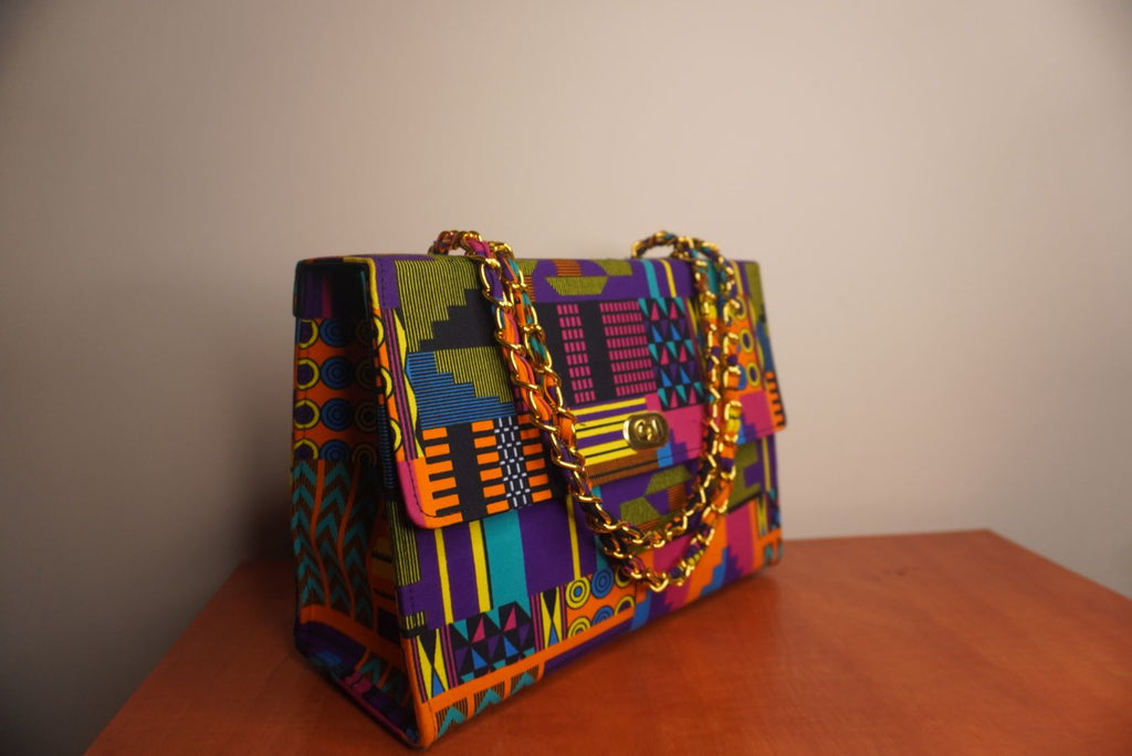 Ankara Electric Kente Tote Bag - Neon Fusion