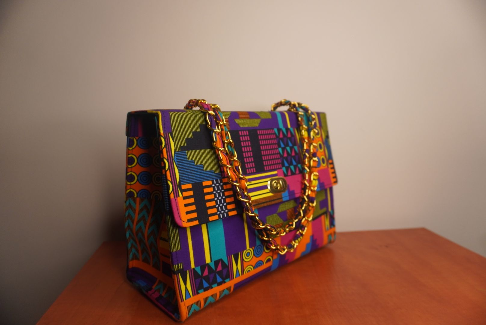 Ankara Electric Kente Tote Bag - Neon Fusion