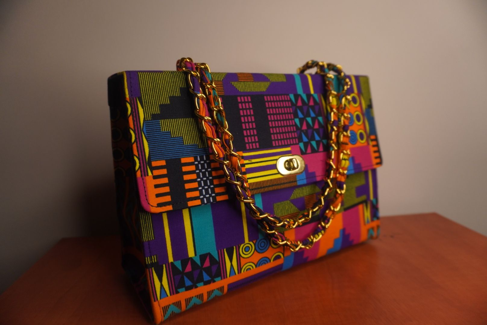 Ankara Electric Kente Tote Bag - Neon Fusion