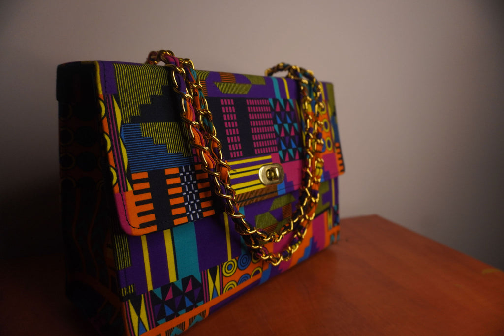 Ankara Electric Kente Tote Bag - Neon Fusion