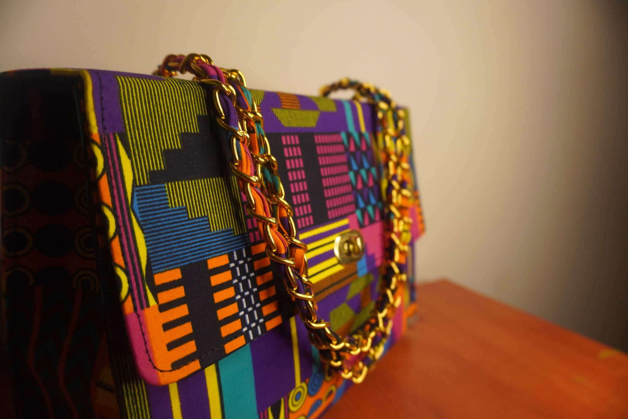 Ankara Electric Kente Tote Bag - Neon Fusion
