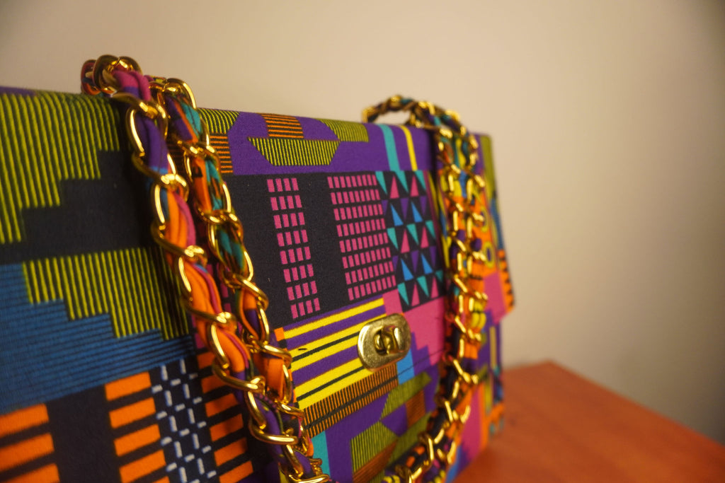 Ankara Electric Kente Tote Bag - Neon Fusion