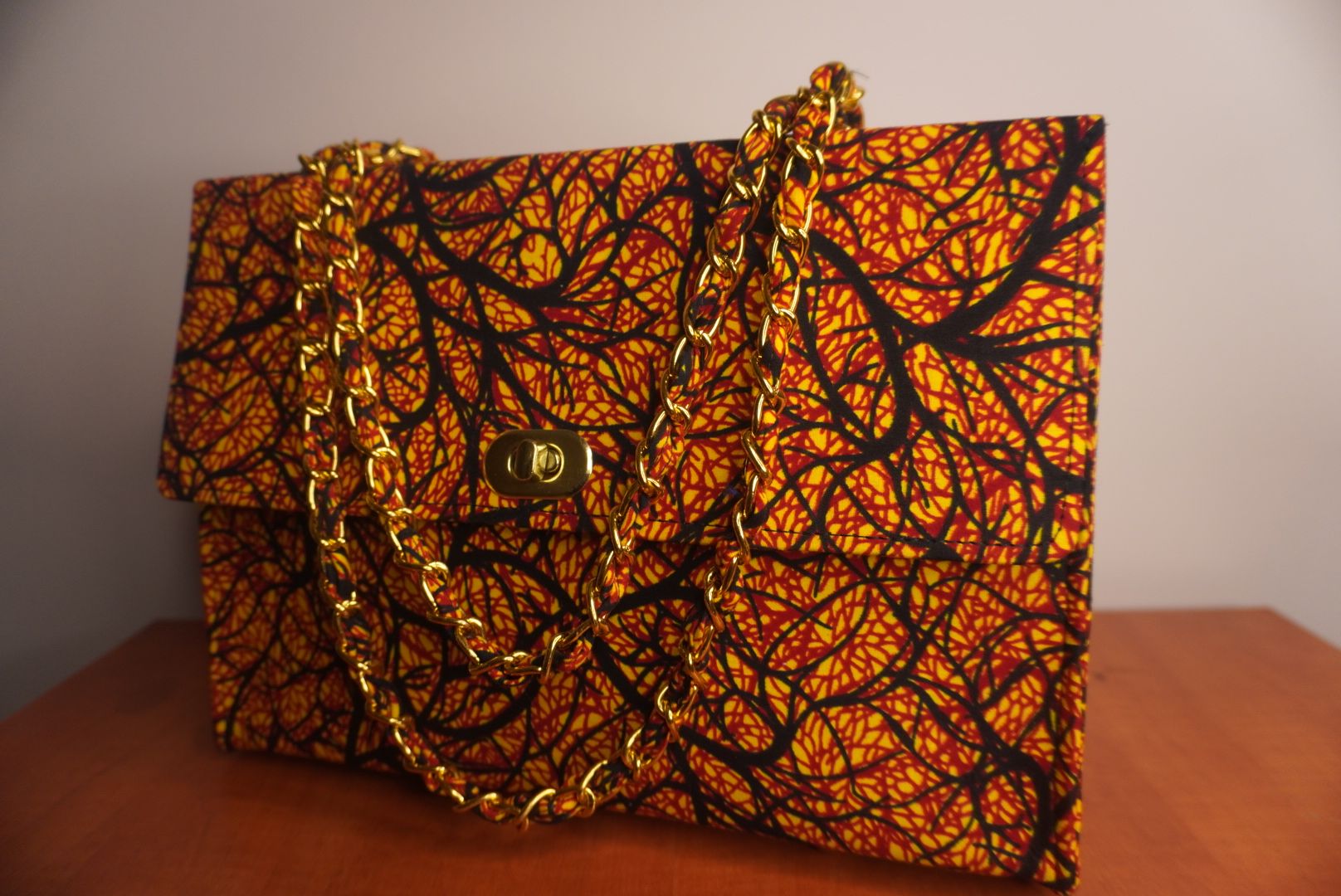 Ankara Autumn Leaves Tote Bag - Golden Harvest