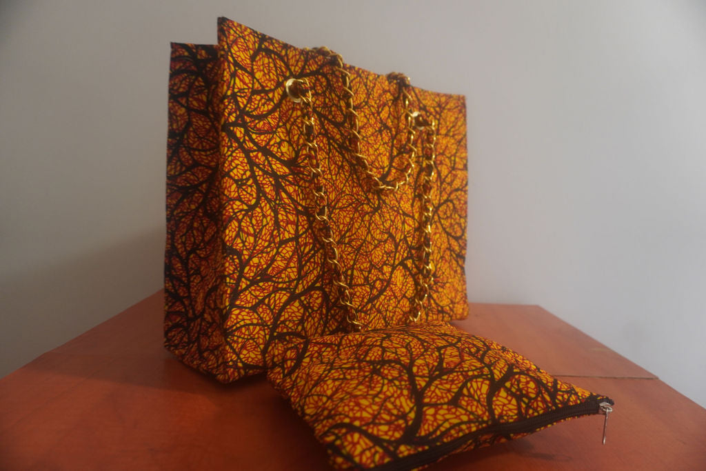 Ankara Tree Branch Tote Bag - Autumn Botanical