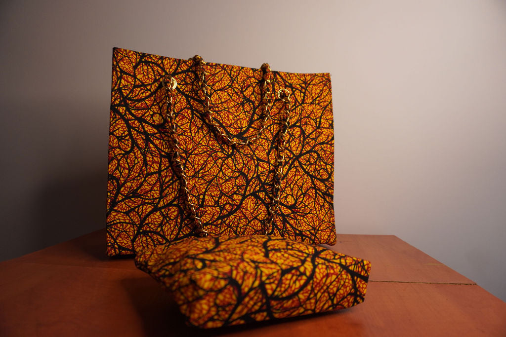 Ankara Tree Branch Tote Bag - Autumn Botanical