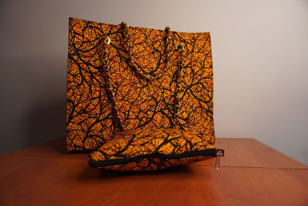 Ankara Tree Branch Tote Bag - Autumn Botanical
