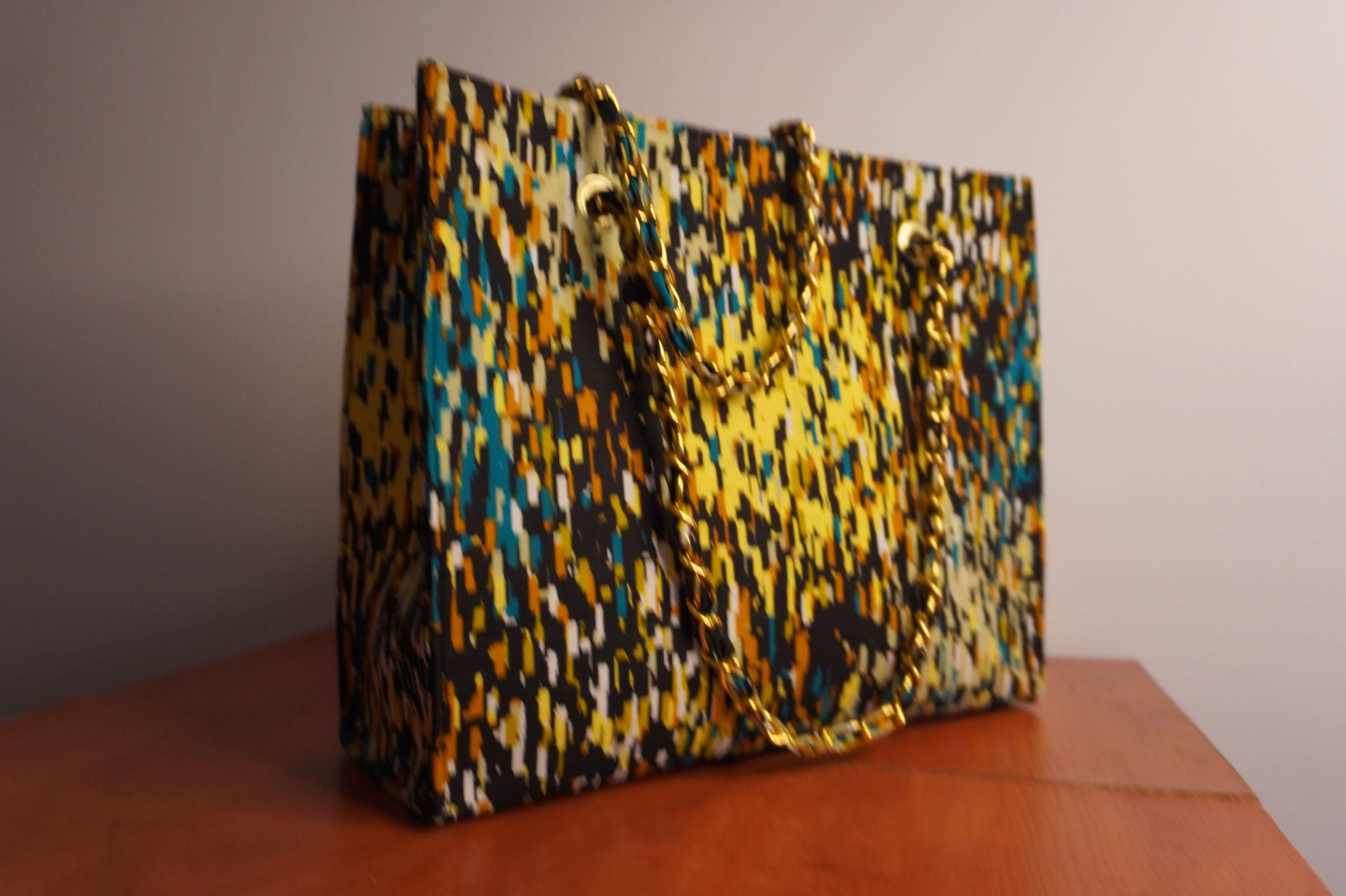 Ankara Confetti Mosaic Tote Bag - Vibrant Celebration