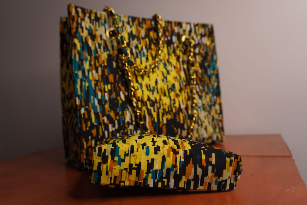 Ankara Confetti Mosaic Tote Bag - Vibrant Celebration