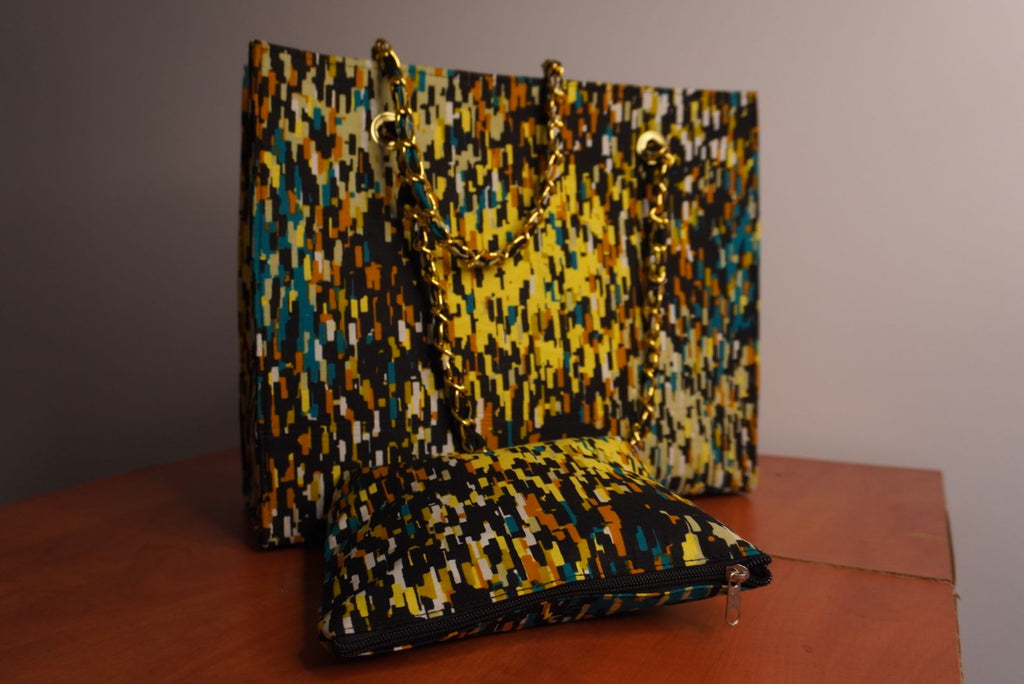 Ankara Confetti Mosaic Tote Bag - Vibrant Celebration