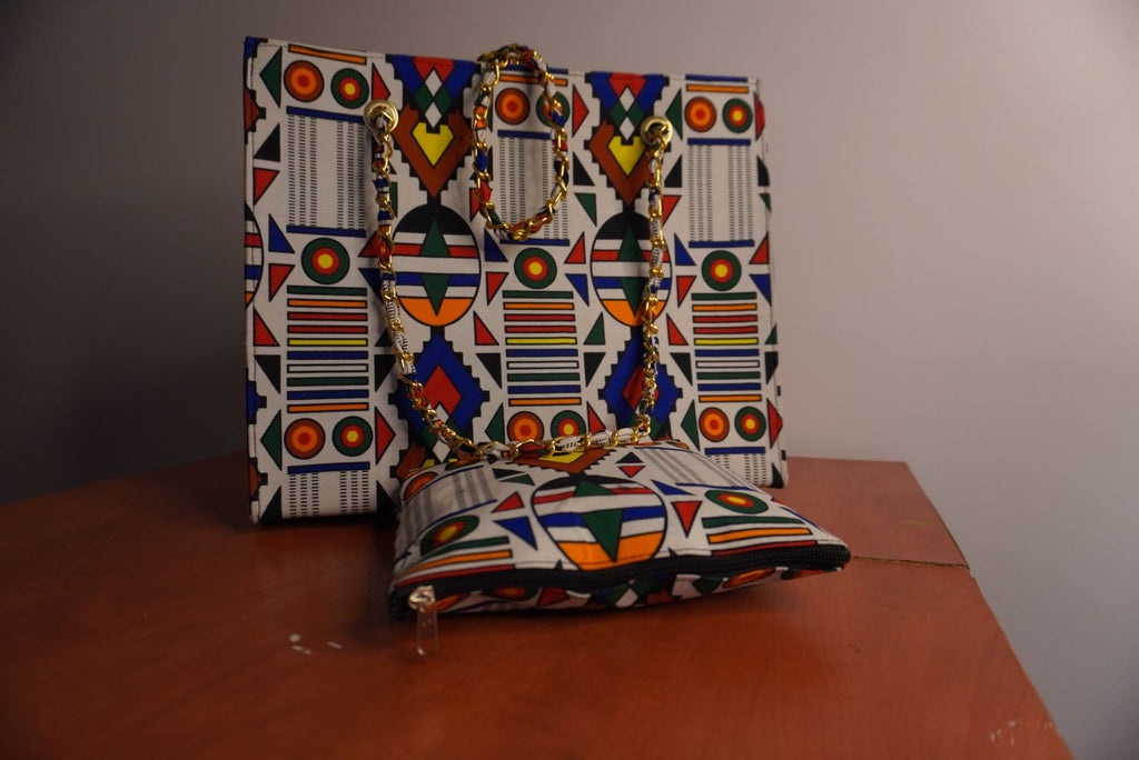 Ankara Festival of Colors Tote Bag - Rainbow Celebration