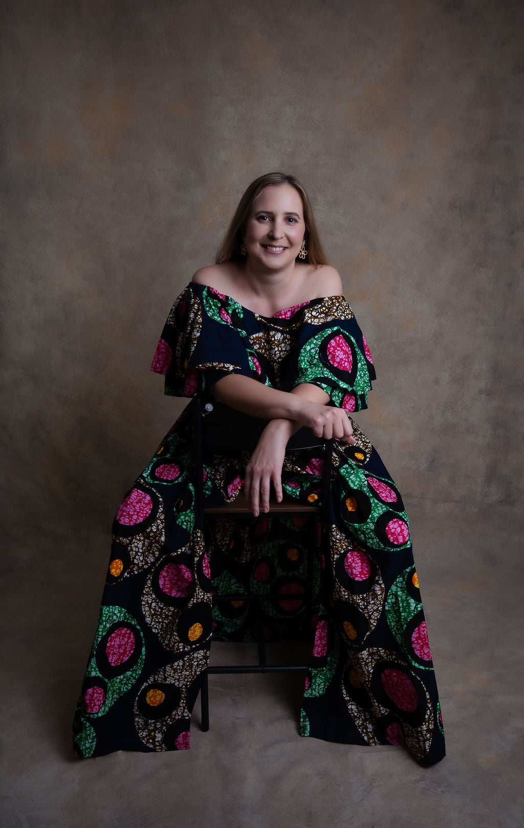 Ankara Circular Medallion Dress - Vibrant Mosaic