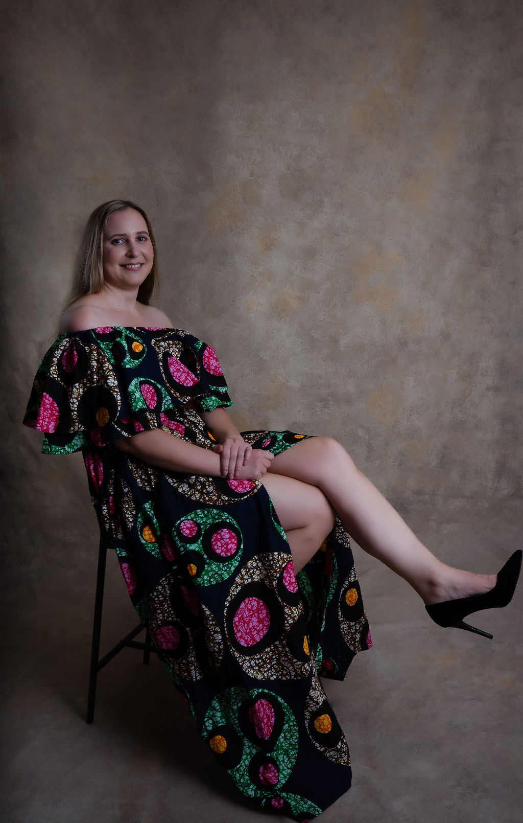 Ankara Circular Medallion Dress - Vibrant Mosaic