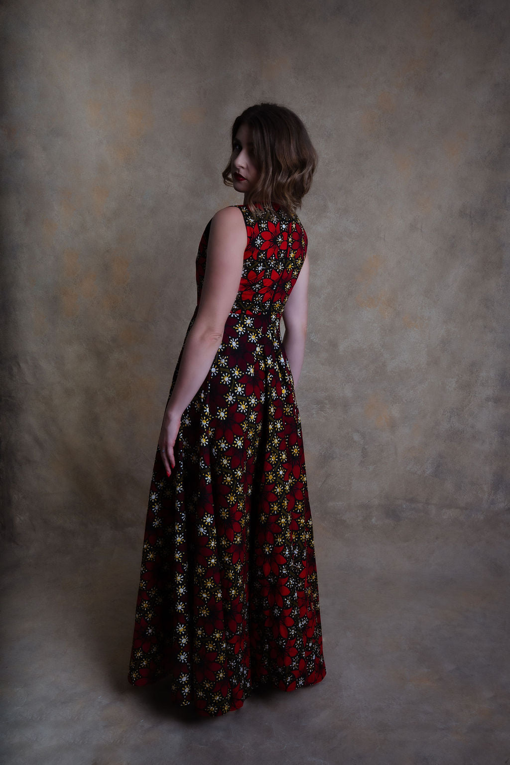 Ankara Star Pattern Gown - Celestial Majesty