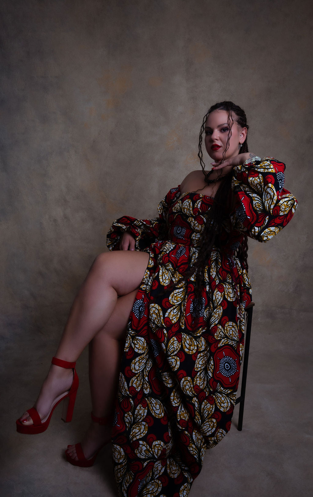 Ankara Floral 3-Piece Set - Crimson Heritage