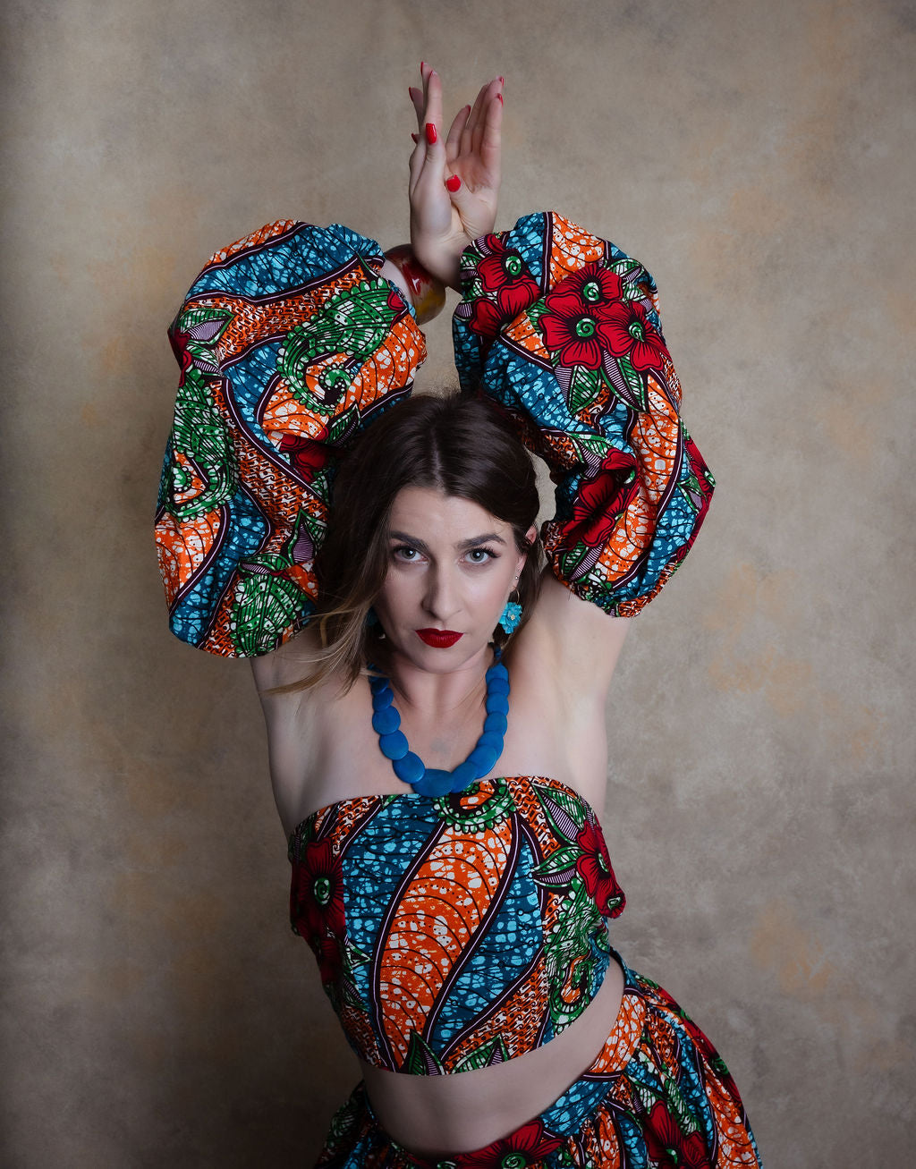 Ankara Floral 3-Piece Set - Vibrant Elegance