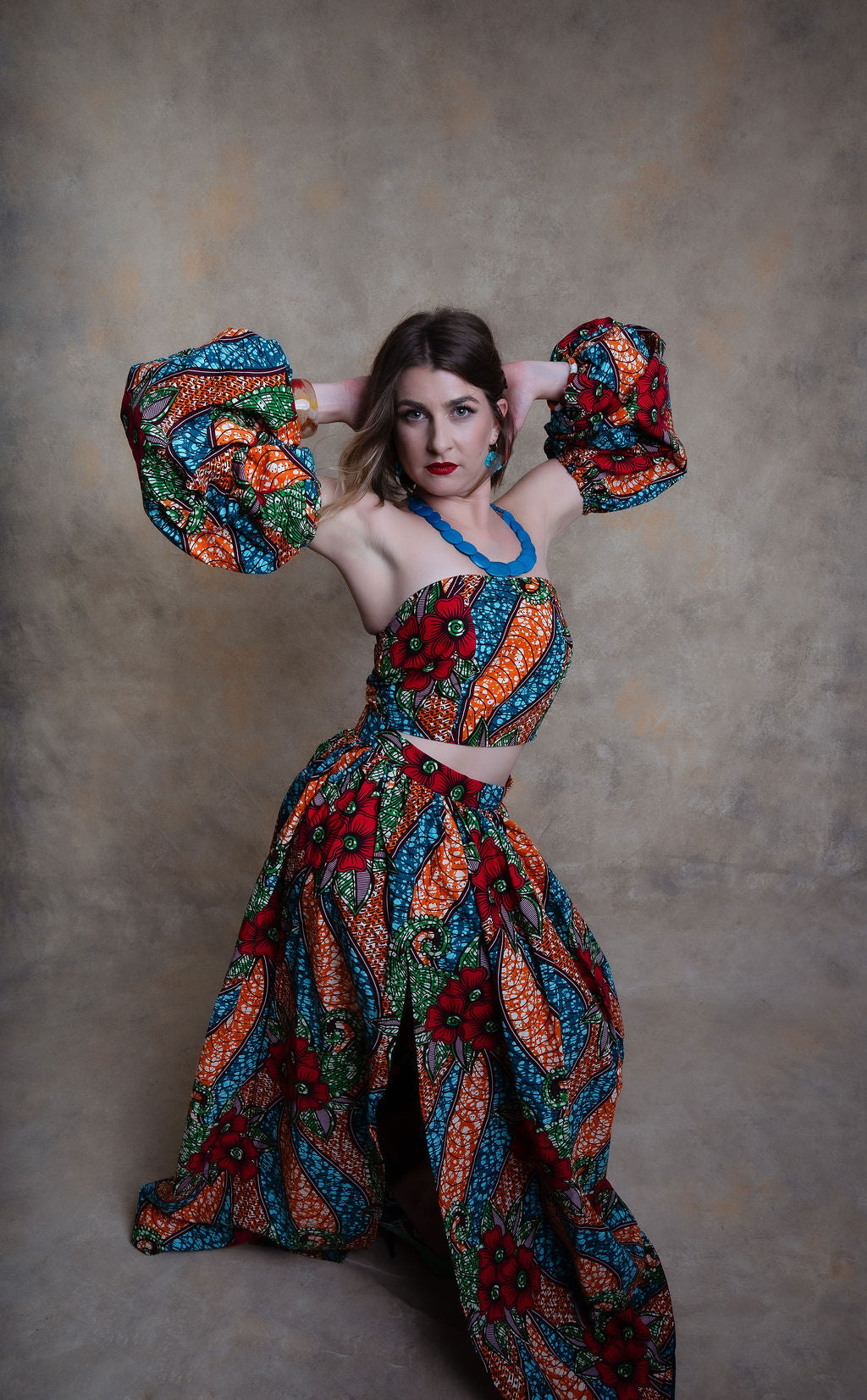 Ankara Floral 3-Piece Set - Vibrant Elegance