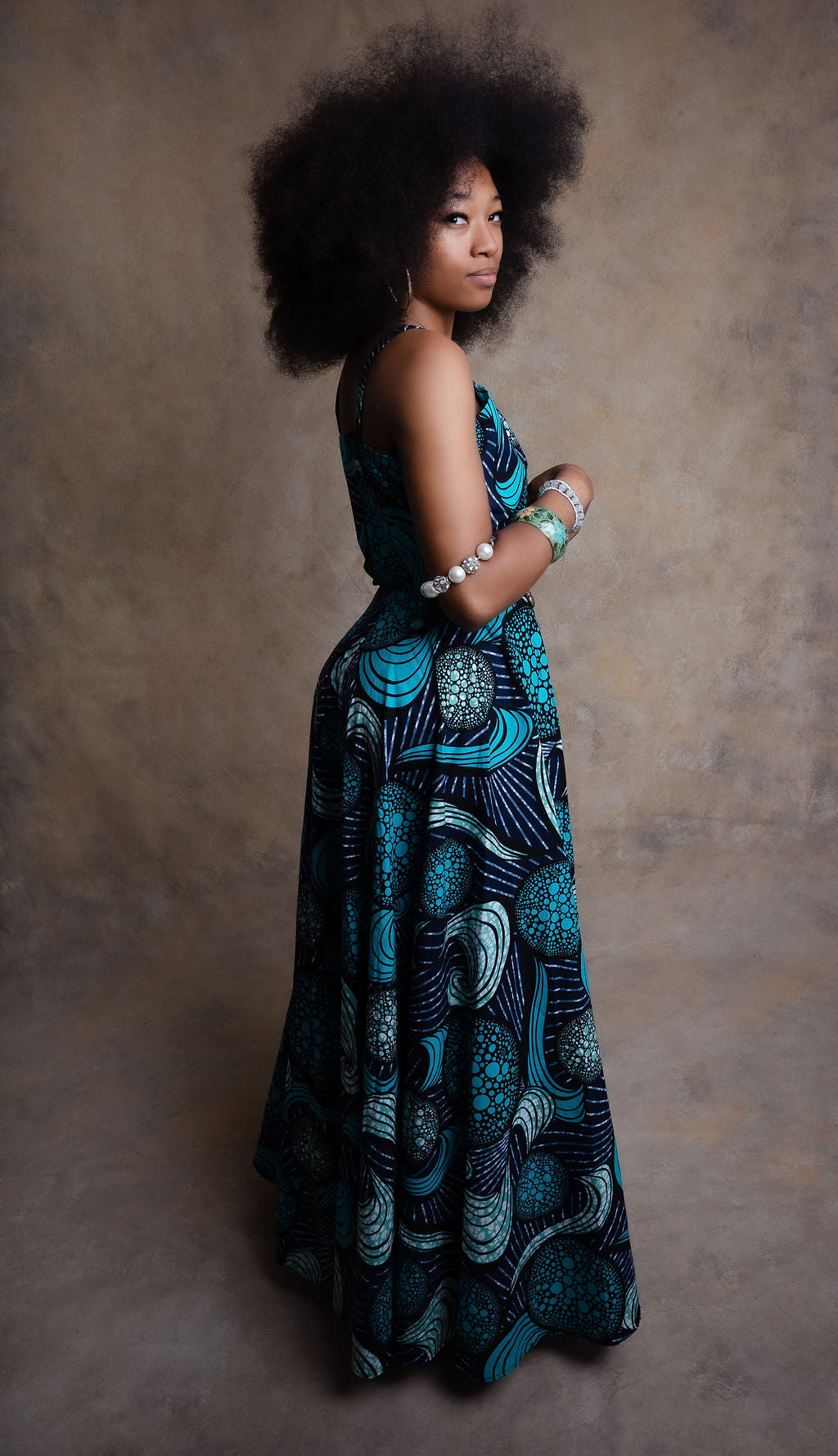 Ankara Swirl Print Two-Piece Set - Ocean Elegance