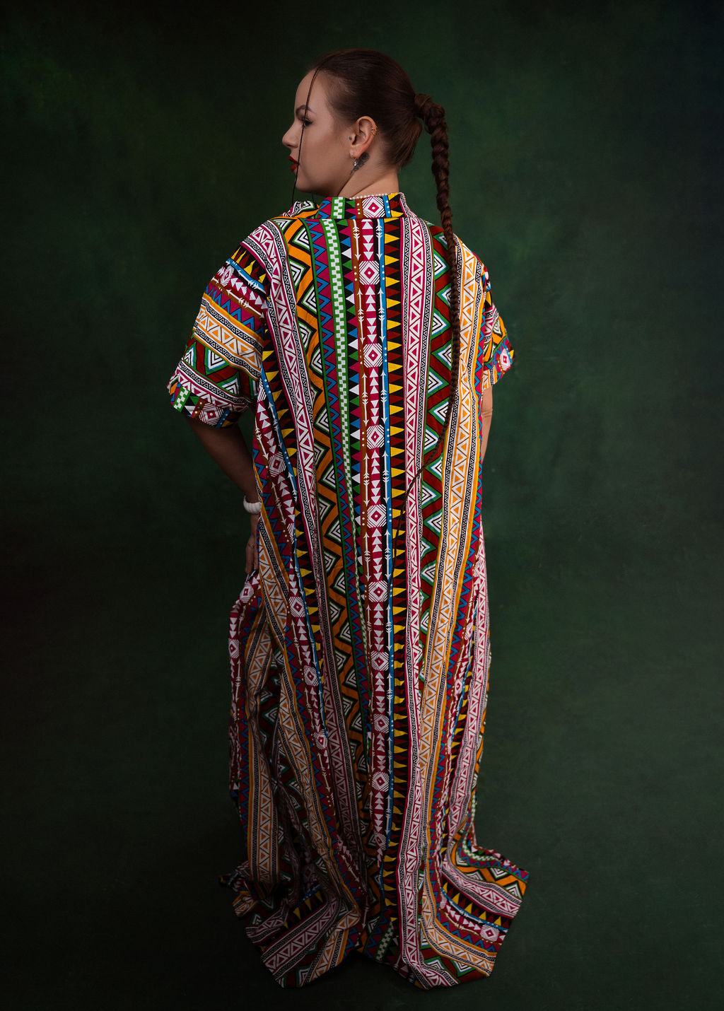 Ankara Multicolor Tribal Stripe Kimono - Heritage Fringe