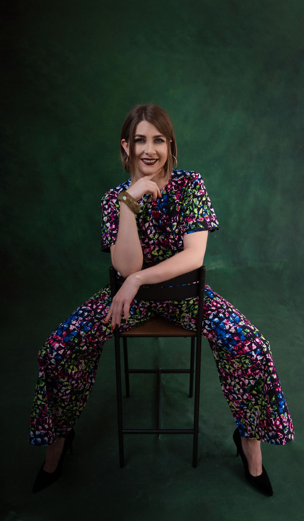 Ankara Multicolor Floral Crop Top & Pants Set - Garden Party